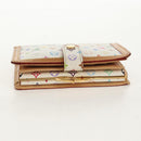 LOUIS VUITTON Multicolor Porte Monnaie Viennois Wallet White M92987 Auth 154956V-5