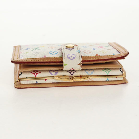 LOUIS VUITTON Multicolor Porte Monnaie Viennois Geldbörse Weiß M92987 Auth 154956V