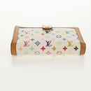 LOUIS VUITTON Multicolor Porte Monnaie Viennois Geldbörse Weiß M92987 Auth 154956V-6