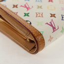 LOUIS VUITTON Multicolor Porte Monnaie Viennois Wallet White M92987 Auth 154956V-7