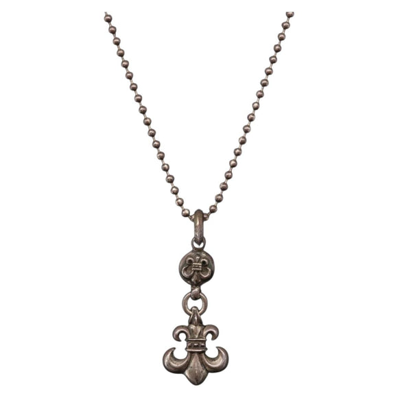 Chrome Hearts 1 Ball BS Flare Charm Necklace Ag925 Silver Auth 154960M