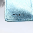 Miu Miu Matelasse Wallet Leather Blue Silver Auth 154966-17