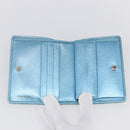 Miu Miu Matelasse Wallet Leather Blue Silver Auth 154966-8