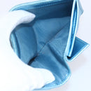 Miu Miu Matelasse Wallet Leather Blue Silver Auth 154966-9