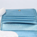 Miu Miu Matelasse Wallet Leather Blue Silver Auth 154966-18
