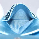 Miu Miu Matelasse Wallet Leather Blue Silver Auth 154966-19