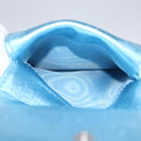 Miu Miu Matelasse Wallet Leather Blue Silver Auth 154966-10