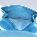 Miu Miu Matelasse Wallet Leather Blue Silver Auth 154966-11