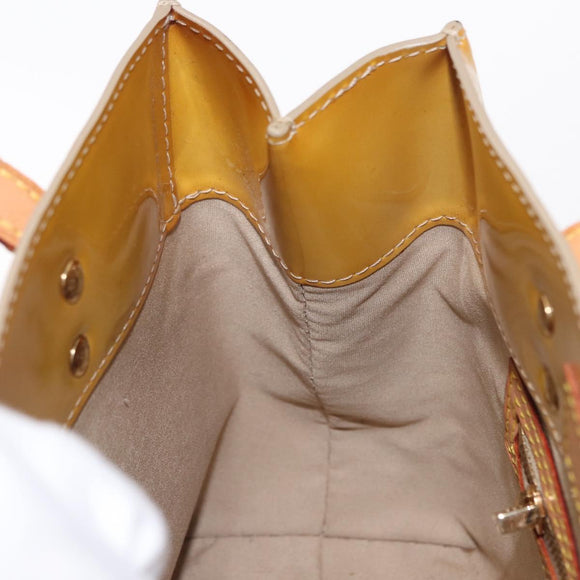 LOUIS VUITTON Monogram Vernis Reade PM Hand Bag Beige M91334 LV Auth 155005