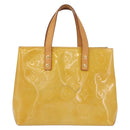 LOUIS VUITTON Monogram Vernis Reade PM Hand Bag Beige M91334 LV Auth 155005-13