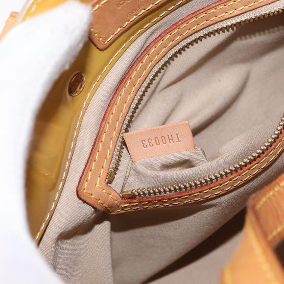 LOUIS VUITTON Monogram Vernis Reade PM Hand Bag Beige M91334 LV Auth 155005