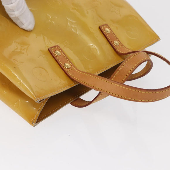 LOUIS VUITTON Monogram Vernis Reade PM Hand Bag Beige M91334 LV Auth 155005