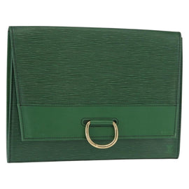 LOUIS VUITTON Epi Jena Clutch Bag Green M52724 LV Auth 155008