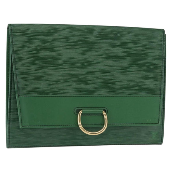 LOUIS VUITTON Epi Jena Clutch Bag Green M52724 LV Auth 155008