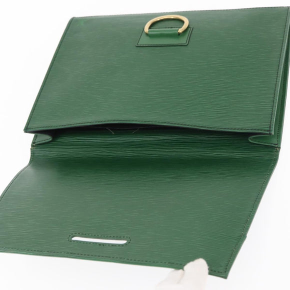 LOUIS VUITTON Epi Jena Clutch Bag Green M52724 LV Auth 155008