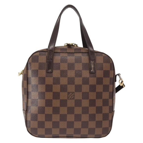 LOUIS VUITTON Damier Ebene Spontini Hand Bag SPO 2way M47500 LV Auth 155011