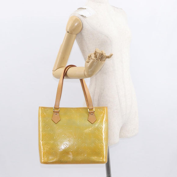 LOUIS VUITTON Monogram Vernis Houston Hand Bag Gris M91053 LV Auth 155015