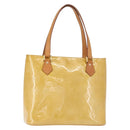 LOUIS VUITTON Monogram Vernis Houston Hand Bag Beige M91004 LV Auth 155016-1