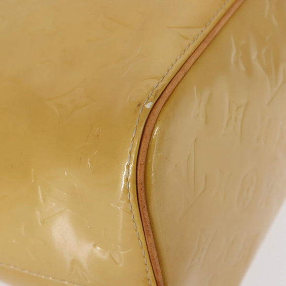 LOUIS VUITTON Monogram Vernis Houston Hand Bag Beige M91004 LV Auth 155016