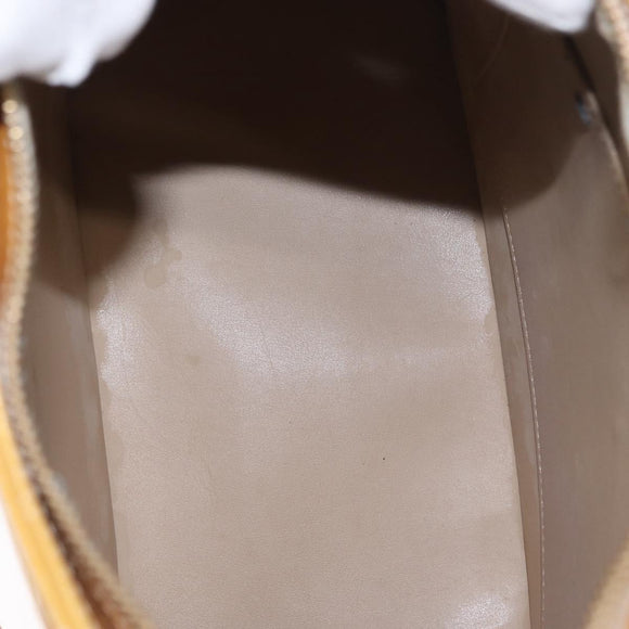 LOUIS VUITTON Monogram Vernis Houston Hand Bag Beige M91004 LV Auth 155016