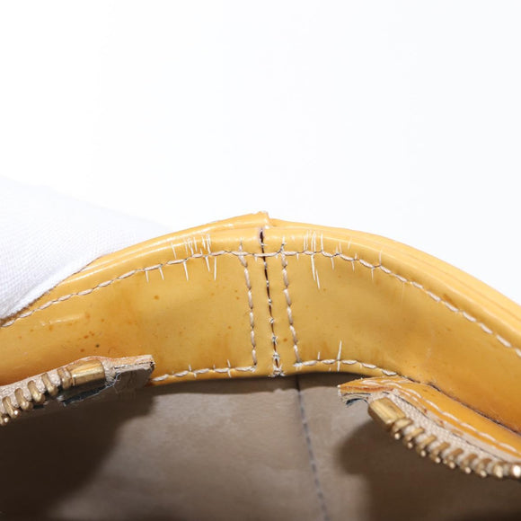 LOUIS VUITTON Monogram Vernis Houston Hand Bag Beige M91004 LV Auth 155016