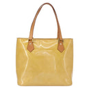 LOUIS VUITTON Monogram Vernis Houston Hand Bag Beige M91004 LV Auth 155016-2