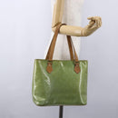 LOUIS VUITTON Monogram Vernis Houston Hand Bag Baby Blue M91005 LV Auth 155017-23