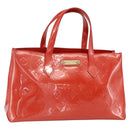 LOUIS VUITTON Vernis Bluebird Wilshire PM Bag Orenge Sunset M93644 Auth 155019-1