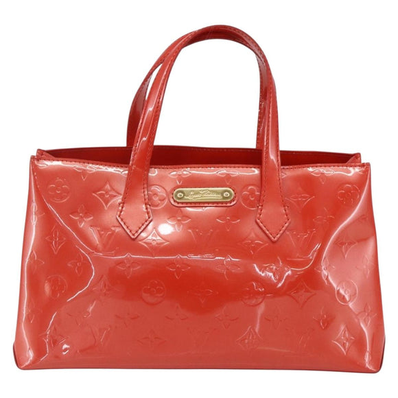 LOUIS VUITTON Vernis Bluebird Wilshire PM Tasche Orenge Sunset M93644 Auth 155019