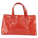 LOUIS VUITTON Vernis Bluebird Wilshire PM Bag Orenge Sunset M93644 Auth 155019-2