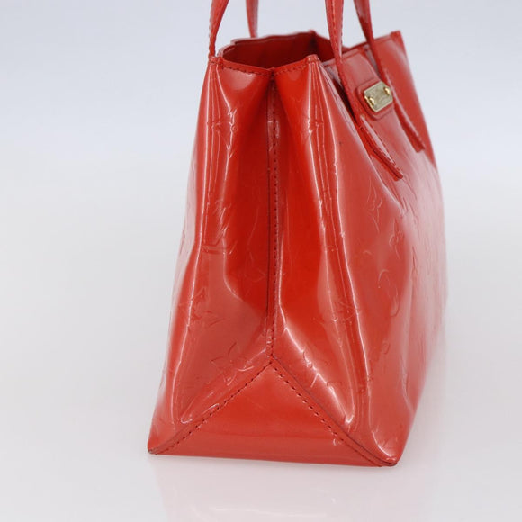 LOUIS VUITTON Vernis Bluebird Wilshire PM Tasche Orenge Sunset M93644 Auth 155019