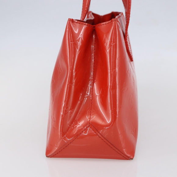 LOUIS VUITTON Vernis Bluebird Wilshire PM Bag Orenge Sunset M93644 Auth 155019