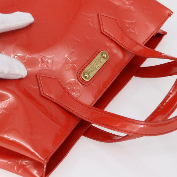 LOUIS VUITTON Vernis Bluebird Wilshire PM Bag Orenge Sunset M93644 Auth 155019