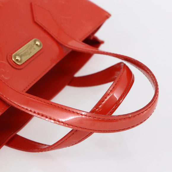 LOUIS VUITTON Vernis Bluebird Wilshire PM Bag Orenge Sunset M93644 Auth 155019