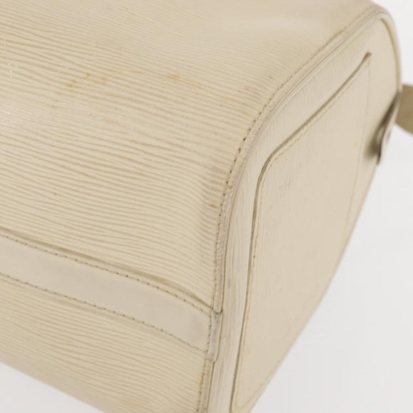LOUIS VUITTON Epi Speedy 25 Hand Bag White Yvoire M5923J LV Auth 155022