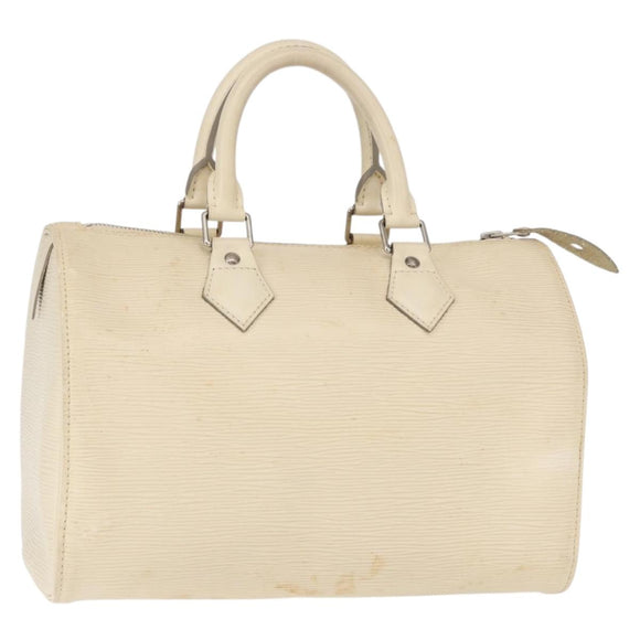 LOUIS VUITTON Epi Speedy 25 Hand Bag White Yvoire M5923J LV Auth 155022
