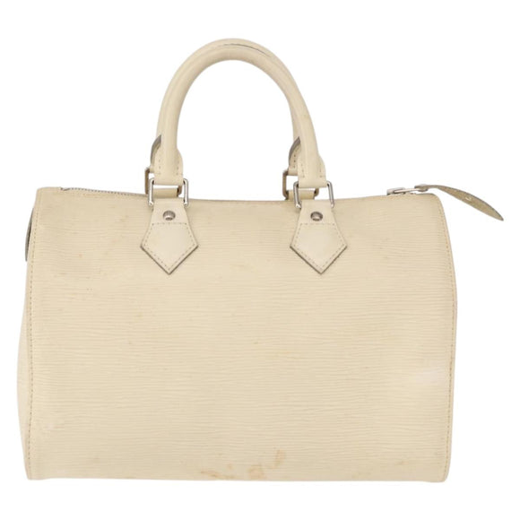 LOUIS VUITTON Epi Speedy 25 Hand Bag White Yvoire M5923J LV Auth 155022