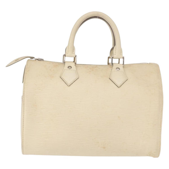 LOUIS VUITTON Epi Speedy 25 Hand Bag White Yvoire M5923J LV Auth 155022