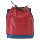 LOUIS VUITTON Epi Tricolor Noe Shoulder Bag Blue Red Green M44082 LV Auth 155028-2