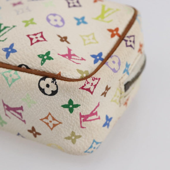LOUIS VUITTON Monogram Multicolor Trousse Wapity Pouch White M58033 Auth 155052