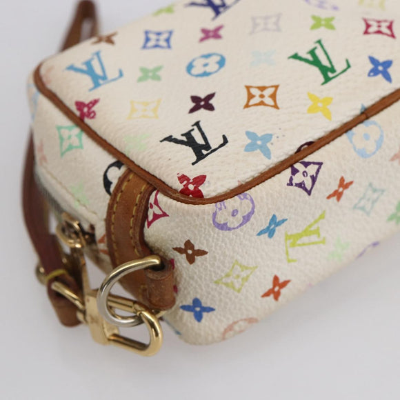 LOUIS VUITTON Monogram Multicolor Trousse Wapity Pouch White M58033 Auth 155052