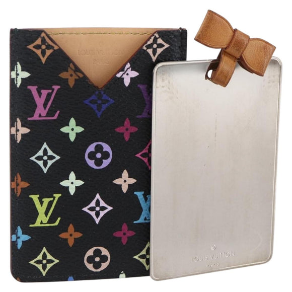 LOUIS VUITTON Monogram Multicolor Etui Mirror Black M92650 LV Auth 155053