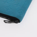 LOUIS VUITTON Monogram Taurillon Zippy Wallet Vertical Blue M69048 Auth 155055-16