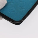 LOUIS VUITTON Monogram Taurillon Zippy Wallet Vertical Blue M69048 Auth 155055-13