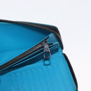 LOUIS VUITTON Monogram Taurillon Zippy Wallet Vertical Blue M69048 Auth 155055-20