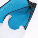 LOUIS VUITTON Monogram Taurillon Zippy Wallet Vertical Blue M69048 Auth 155055-22