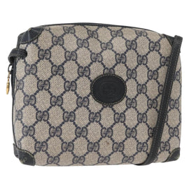 GUCCI GG Supreme Shoulder Bag PVC Leather Navy Gold 007 58 0093 Auth 155057