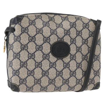 GUCCI GG Supreme Shoulder Bag PVC Leather Navy Gold 007 58 0093 Auth 155057