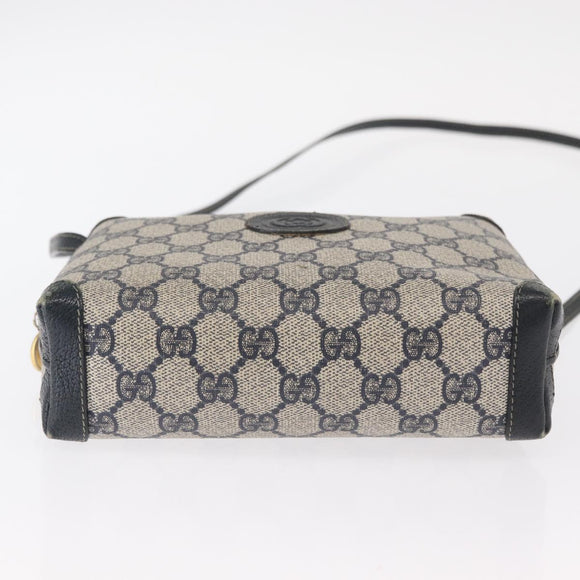 GUCCI GG Supreme Shoulder Bag PVC Leather Navy Gold 007 58 0093 Auth 155057