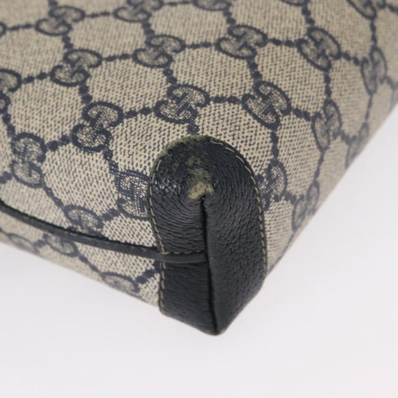 GUCCI GG Supreme Shoulder Bag PVC Leather Navy Gold 007 58 0093 Auth 155057